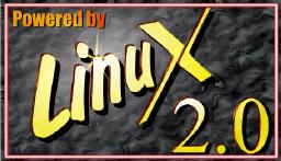 [`Powered by Linux 2.0' in golden, highlighted letters]