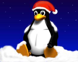 [Christmas Tux in the snow]