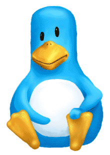 [large, animated, blue penguin]